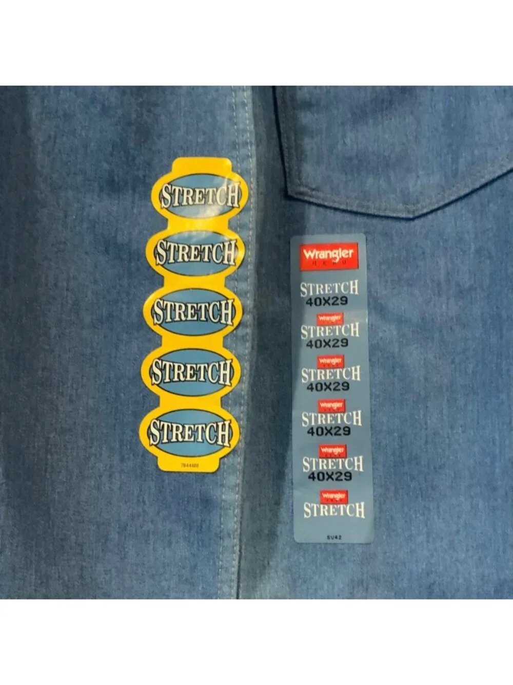 Wrangler Mens Stretch Blue Jeans Classic 40x29 Cotton Blend Made In USA